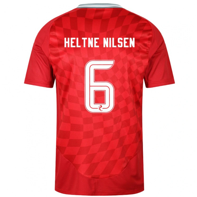 Danxen Kvinder Sivert Heltne Nilsen #6 Rød Hjemmebane Spillertrøjer 2024/25 Trøje T-Shirt