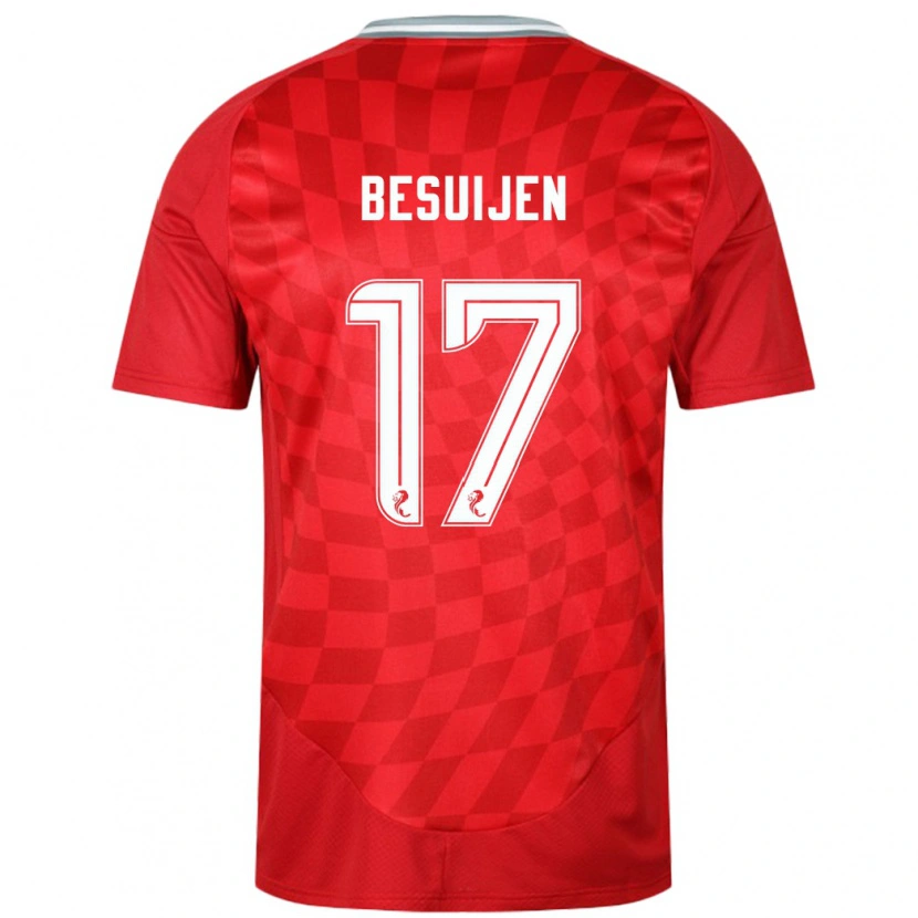 Danxen Kvinder Vicente Besuijen #17 Rød Hjemmebane Spillertrøjer 2024/25 Trøje T-Shirt