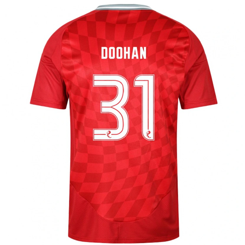 Danxen Kvinder Ross Doohan #31 Rød Hjemmebane Spillertrøjer 2024/25 Trøje T-Shirt