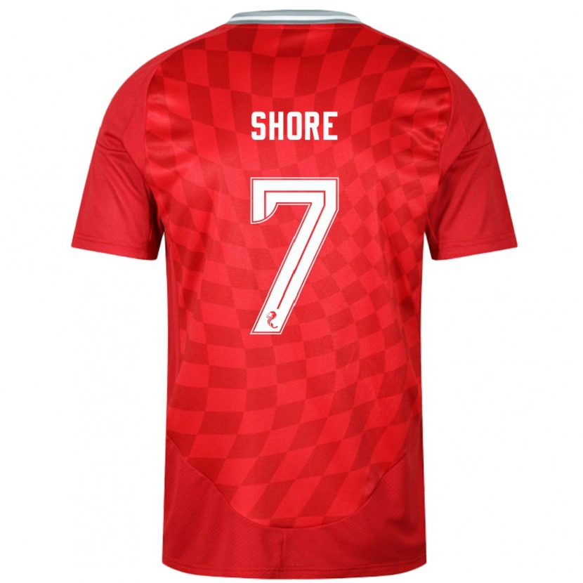 Danxen Kvinder Eilidh Shore #7 Rød Hjemmebane Spillertrøjer 2024/25 Trøje T-Shirt