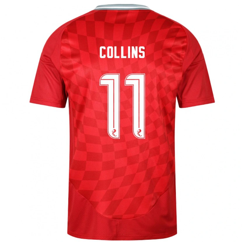 Danxen Kvinder Bailley Collins #11 Rød Hjemmebane Spillertrøjer 2024/25 Trøje T-Shirt