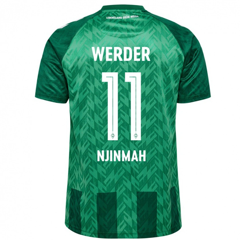 Danxen Kvinder Justin Njinmah #11 Grøn Hjemmebane Spillertrøjer 2024/25 Trøje T-Shirt