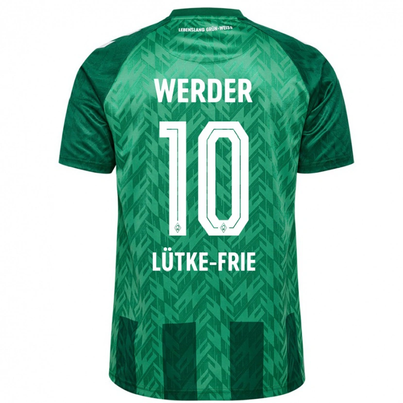 Danxen Kvinder Dennis Lütke-Frie #10 Grøn Hjemmebane Spillertrøjer 2024/25 Trøje T-Shirt