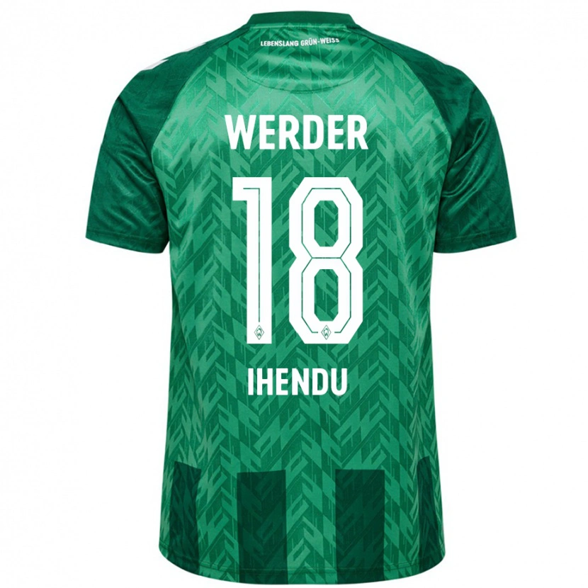 Danxen Kvinder Daniel Ihendu #18 Grøn Hjemmebane Spillertrøjer 2024/25 Trøje T-Shirt