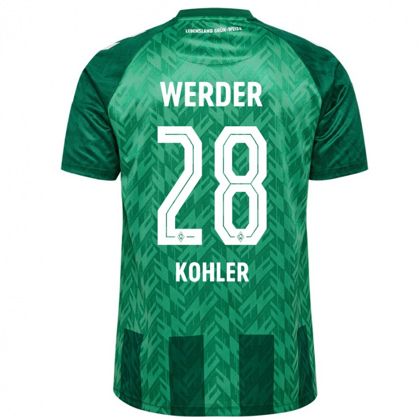 Danxen Kvinder Ethan Kohler #28 Grøn Hjemmebane Spillertrøjer 2024/25 Trøje T-Shirt