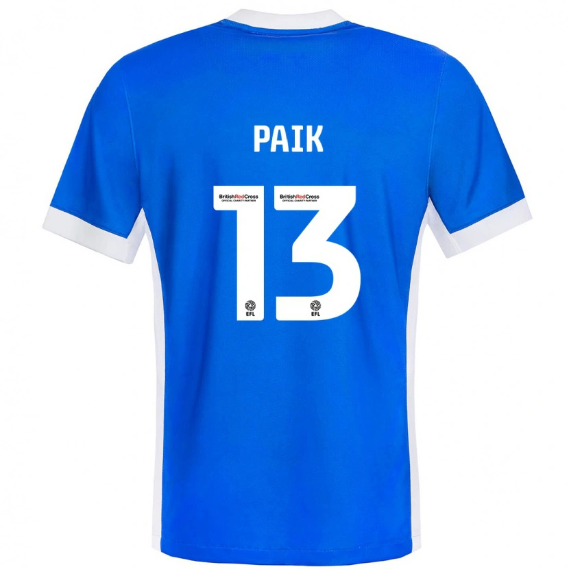 Danxen Kvinder Seung-Ho Paik #13 Blå Hvid Hjemmebane Spillertrøjer 2024/25 Trøje T-Shirt