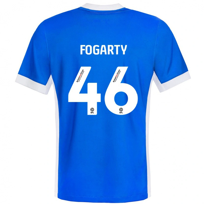 Danxen Kvinder Tom Fogarty #46 Blå Hvid Hjemmebane Spillertrøjer 2024/25 Trøje T-Shirt