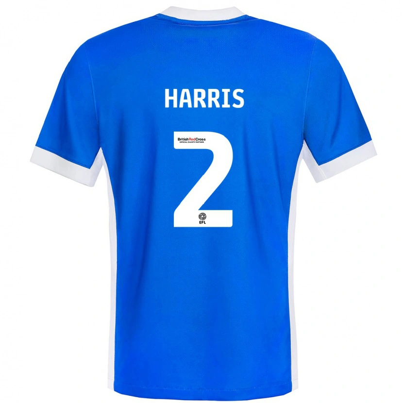 Danxen Kvinder Martha Harris #2 Blå Hvid Hjemmebane Spillertrøjer 2024/25 Trøje T-Shirt