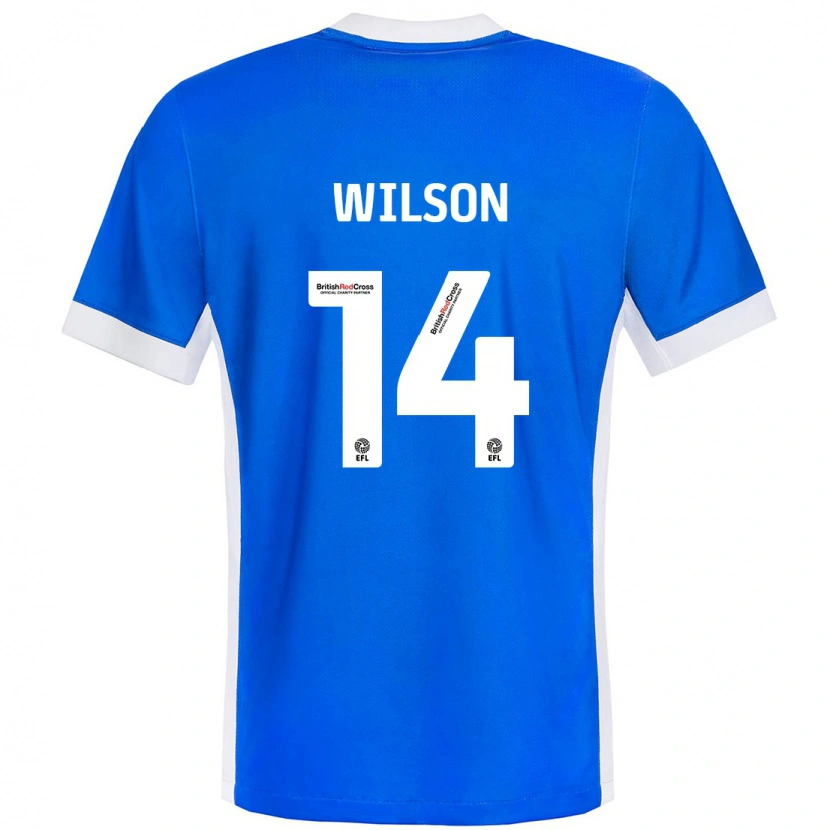 Danxen Kvinder Siobhan Wilson #14 Blå Hvid Hjemmebane Spillertrøjer 2024/25 Trøje T-Shirt