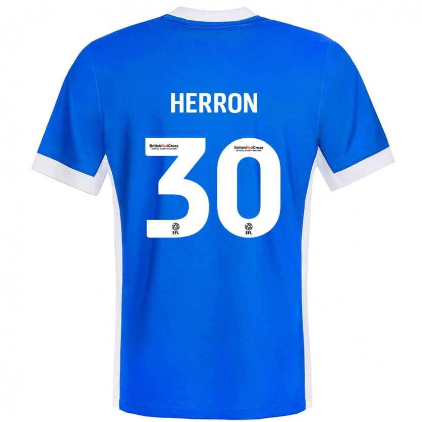 Danxen Kvinder Neve Herron #30 Blå Hvid Hjemmebane Spillertrøjer 2024/25 Trøje T-Shirt