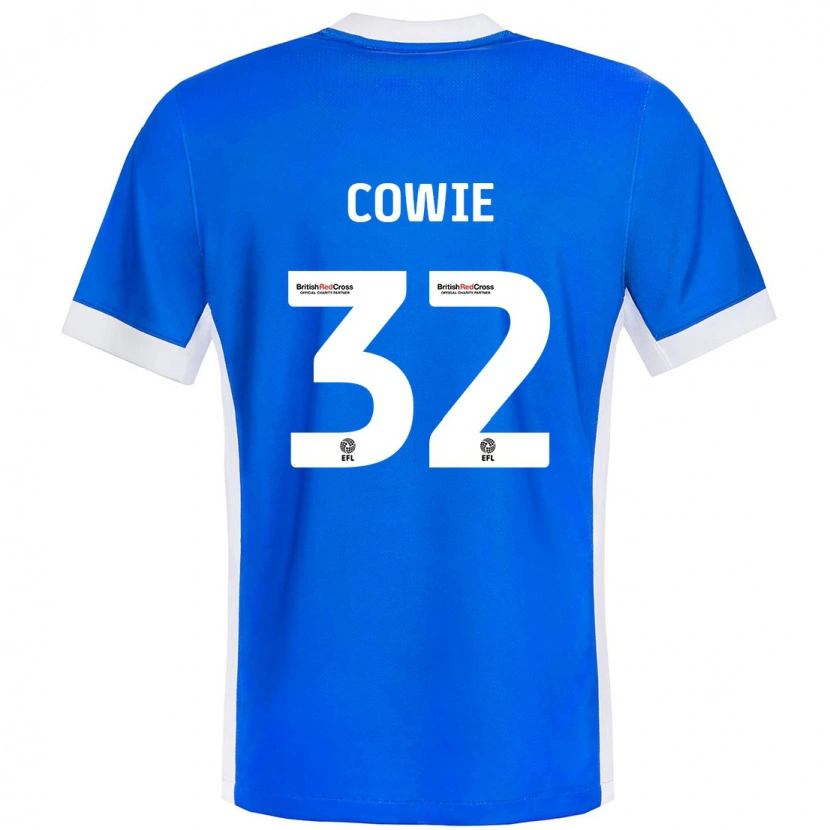 Danxen Kvinder Abbie Cowie #32 Blå Hvid Hjemmebane Spillertrøjer 2024/25 Trøje T-Shirt