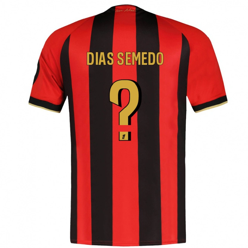 Danxen Kvinder Samuel Dias Semedo #0 Rød Sort Hjemmebane Spillertrøjer 2024/25 Trøje T-Shirt