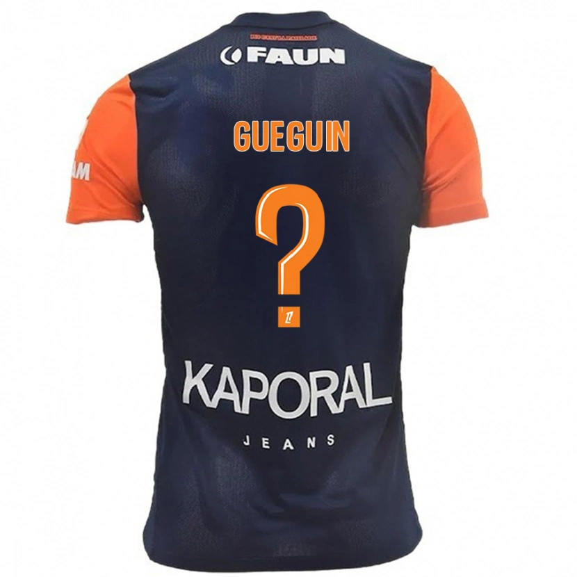 Danxen Kvinder Axel Gueguin #0 Marineblå Orange Hjemmebane Spillertrøjer 2024/25 Trøje T-Shirt