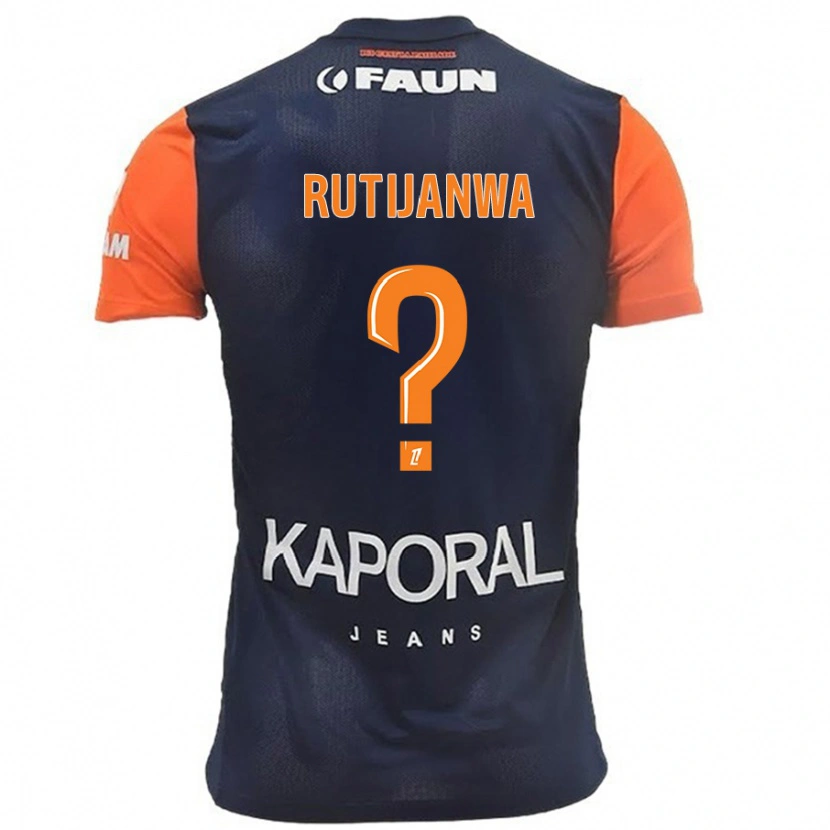 Danxen Kvinder Tyron Rutijanwa #0 Marineblå Orange Hjemmebane Spillertrøjer 2024/25 Trøje T-Shirt