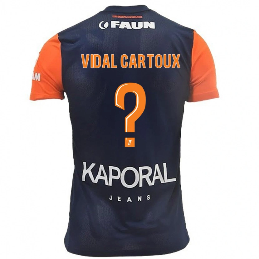 Danxen Kvinder Noah Vidal Cartoux #0 Marineblå Orange Hjemmebane Spillertrøjer 2024/25 Trøje T-Shirt