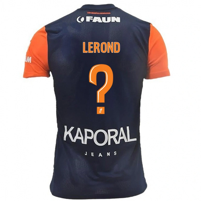Danxen Kvinder Justine Lerond #0 Marineblå Orange Hjemmebane Spillertrøjer 2024/25 Trøje T-Shirt