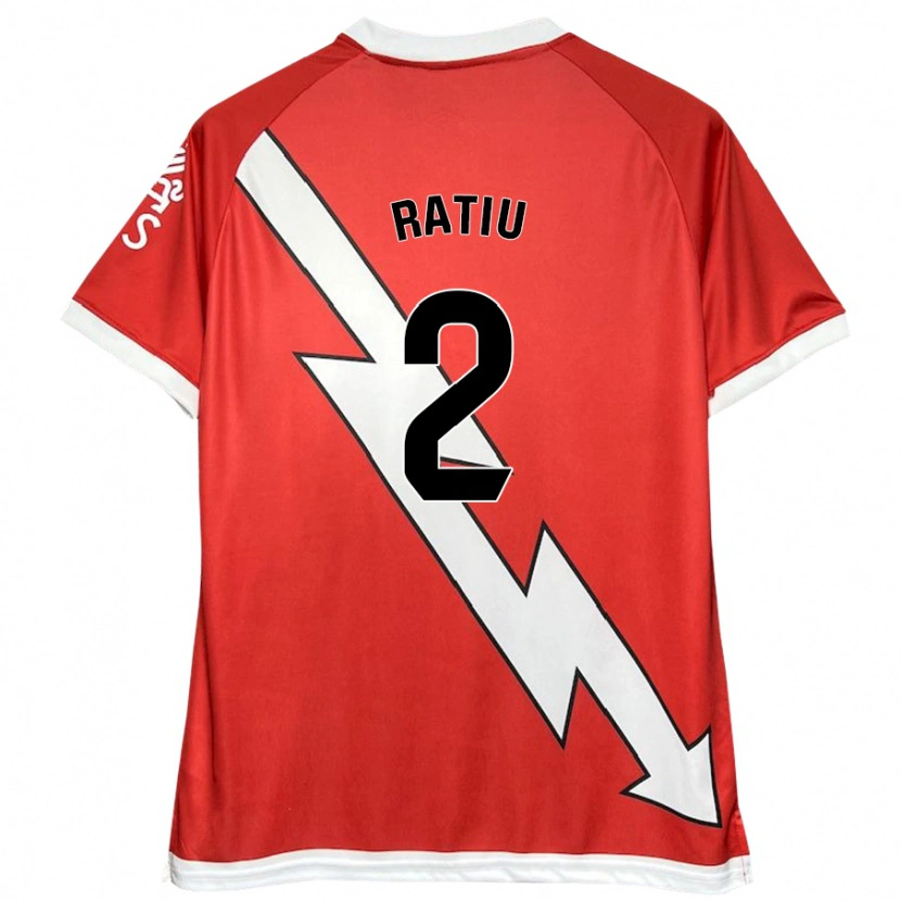 Danxen Kvinder Andrei Rațiu #2 Hvid Rød Hjemmebane Spillertrøjer 2024/25 Trøje T-Shirt