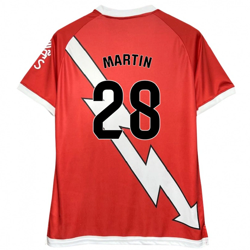 Danxen Kvinder Pablo Martín #28 Hvid Rød Hjemmebane Spillertrøjer 2024/25 Trøje T-Shirt