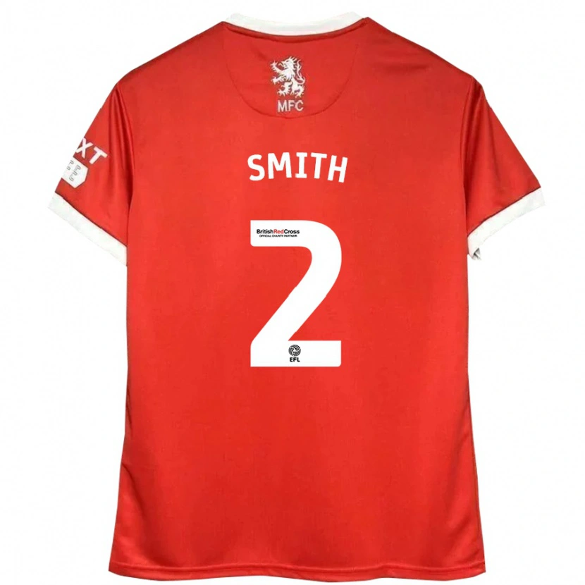 Danxen Kvinder Tommy Smith #2 Rød Hvid Hjemmebane Spillertrøjer 2024/25 Trøje T-Shirt