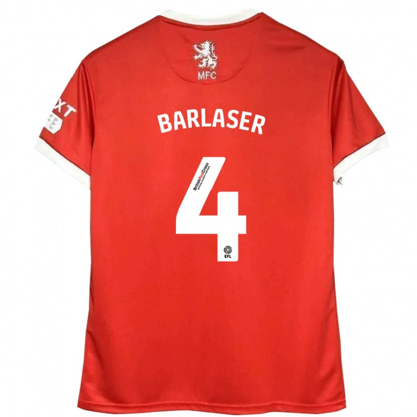 Danxen Kvinder Dan Barlaser #4 Rød Hvid Hjemmebane Spillertrøjer 2024/25 Trøje T-Shirt