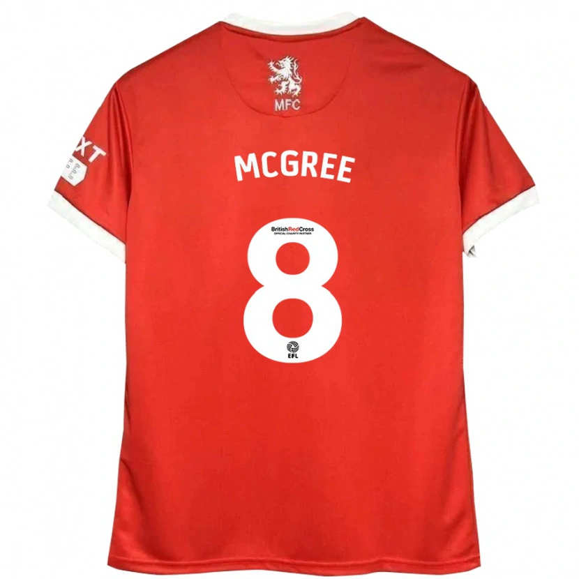 Danxen Kvinder Riley Mcgree #8 Rød Hvid Hjemmebane Spillertrøjer 2024/25 Trøje T-Shirt