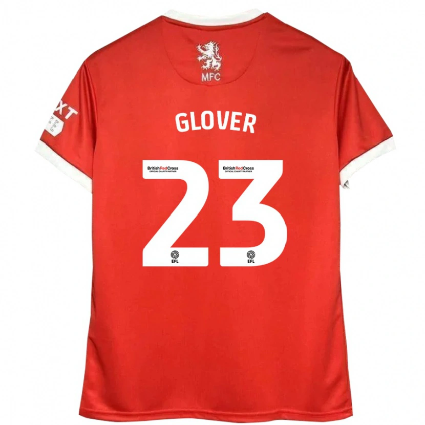 Danxen Kvinder Tom Glover #23 Rød Hvid Hjemmebane Spillertrøjer 2024/25 Trøje T-Shirt