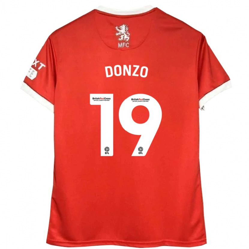 Danxen Kvinder Jolie Donzo #19 Rød Hvid Hjemmebane Spillertrøjer 2024/25 Trøje T-Shirt