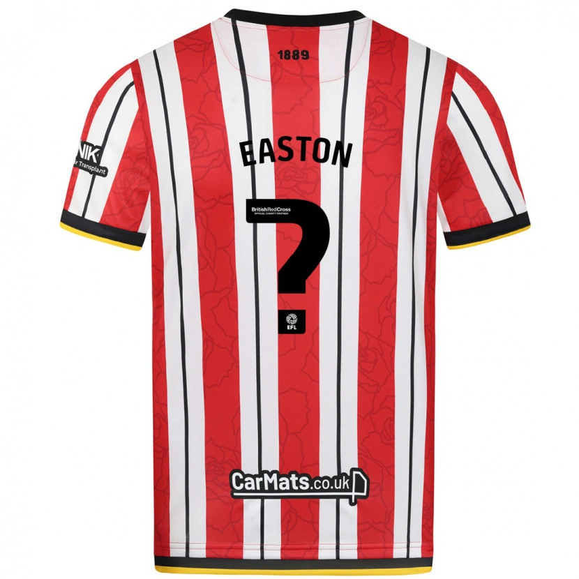 Danxen Kvinder Evan Easton #0 Røde Hvide Striber Hjemmebane Spillertrøjer 2024/25 Trøje T-Shirt