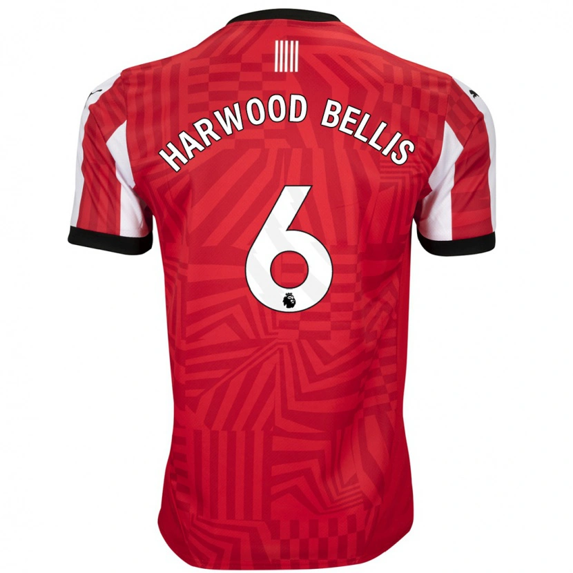 Danxen Kvinder Taylor Harwood-Bellis #6 Rød Hvid Hjemmebane Spillertrøjer 2024/25 Trøje T-Shirt
