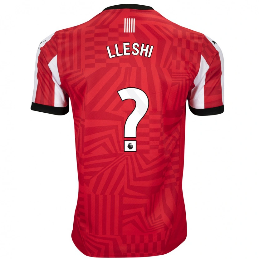 Danxen Kvinder Henri Lleshi #0 Rød Hvid Hjemmebane Spillertrøjer 2024/25 Trøje T-Shirt