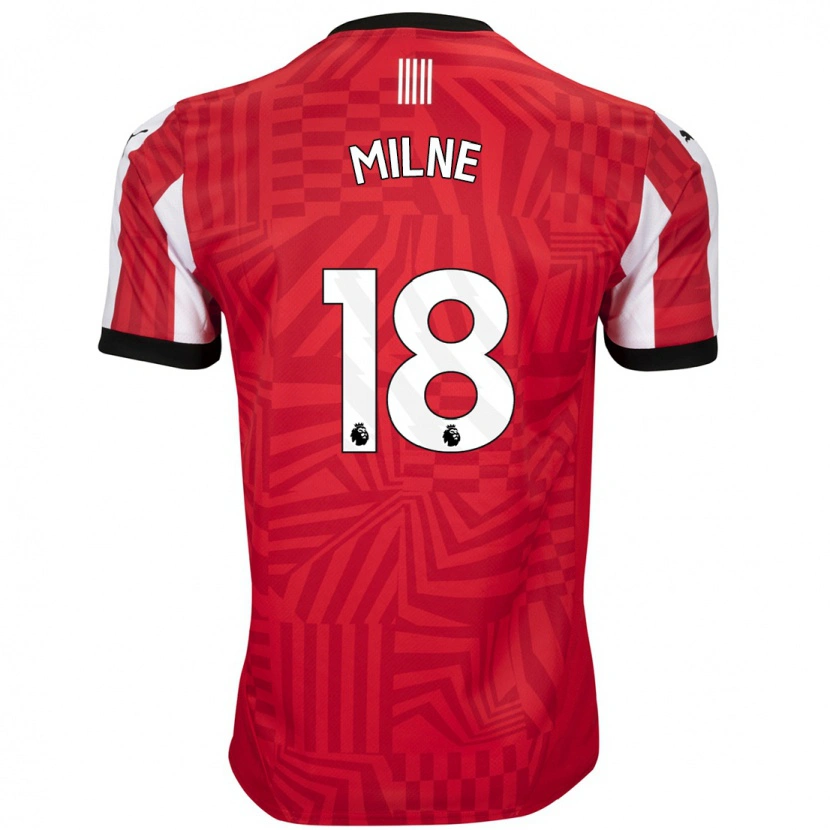 Danxen Kvinder Izzy Milne #18 Rød Hvid Hjemmebane Spillertrøjer 2024/25 Trøje T-Shirt