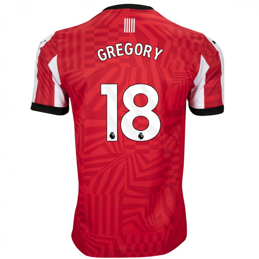 Danxen Kvinder Freya Gregory #18 Rød Hvid Hjemmebane Spillertrøjer 2024/25 Trøje T-Shirt