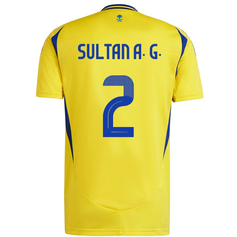 Danxen Kvinder Sultan Al-Ghannam #2 Gul Blå Hjemmebane Spillertrøjer 2024/25 Trøje T-Shirt