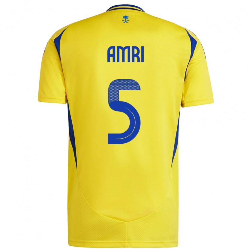 Danxen Kvinder Abdulelah Al-Amri #5 Gul Blå Hjemmebane Spillertrøjer 2024/25 Trøje T-Shirt