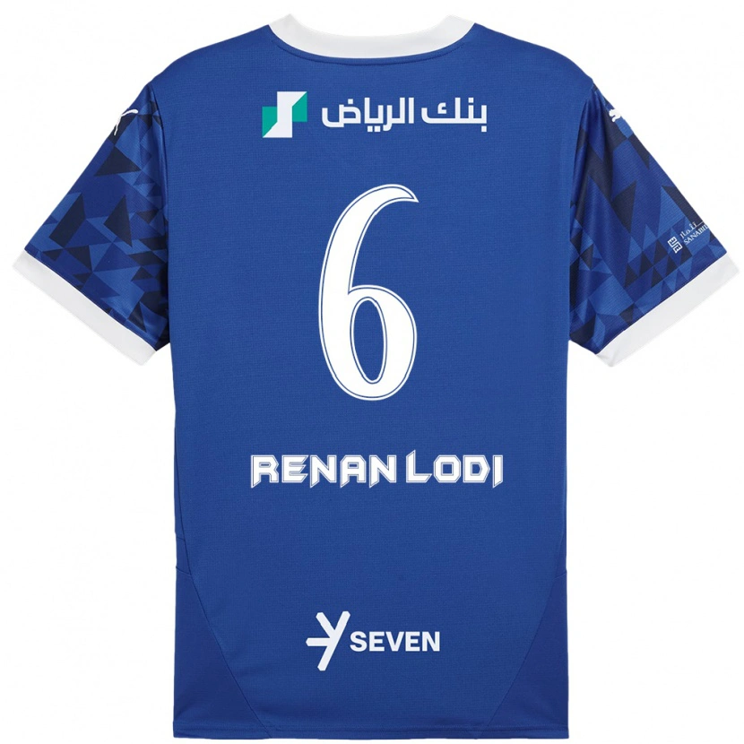 Danxen Kvinder Renan Lodi #6 Mørkeblå Hvid Hjemmebane Spillertrøjer 2024/25 Trøje T-Shirt