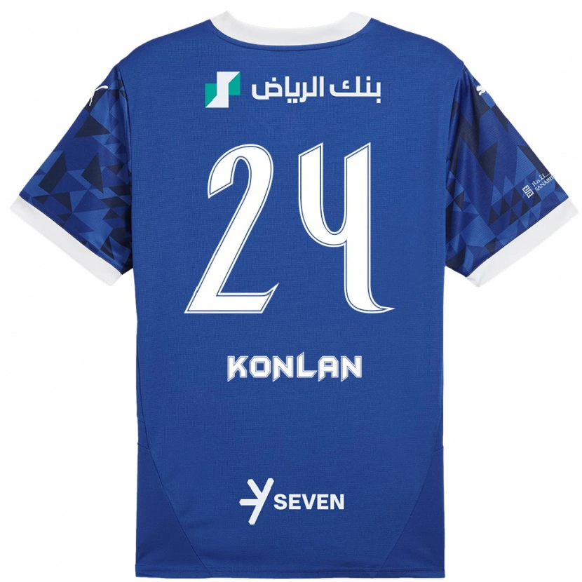 Danxen Kvinder Cynthia Konlan #24 Mørkeblå Hvid Hjemmebane Spillertrøjer 2024/25 Trøje T-Shirt