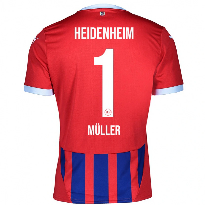 Danxen Kvinder Kevin Müller #1 Rød Blå Hjemmebane Spillertrøjer 2024/25 Trøje T-Shirt