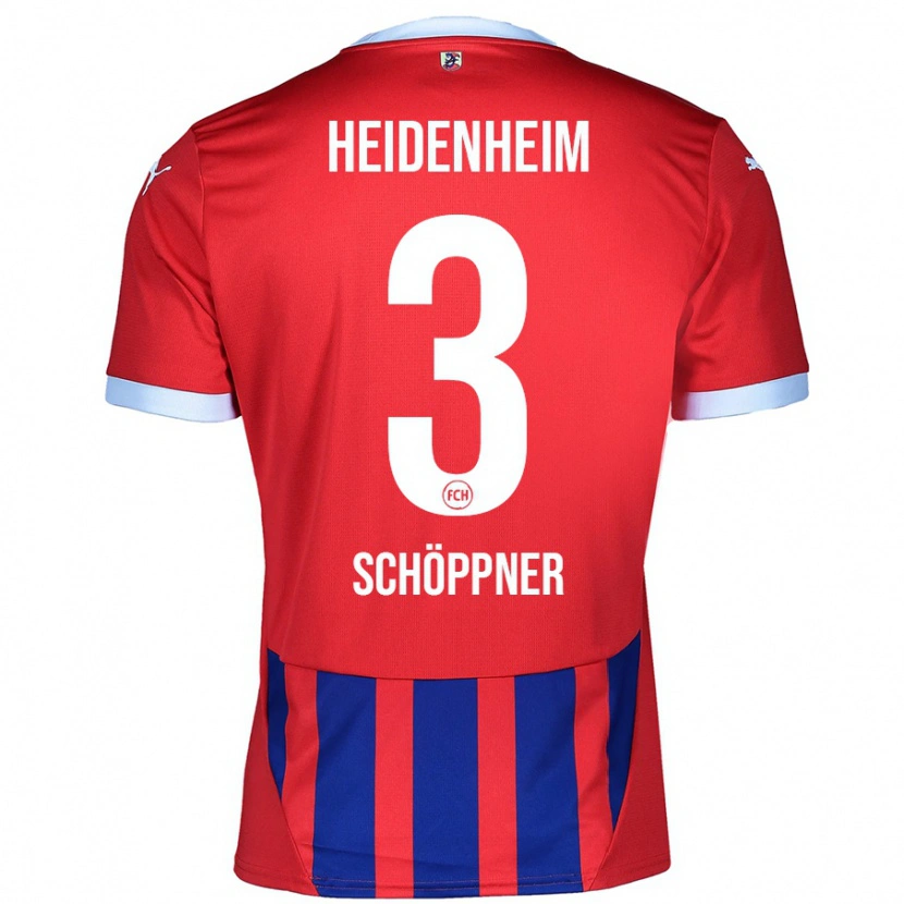 Danxen Kvinder Jan Schöppner #3 Rød Blå Hjemmebane Spillertrøjer 2024/25 Trøje T-Shirt