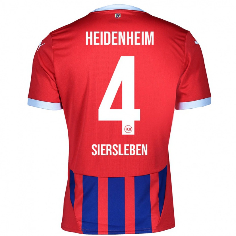 Danxen Kvinder Tim Siersleben #4 Rød Blå Hjemmebane Spillertrøjer 2024/25 Trøje T-Shirt