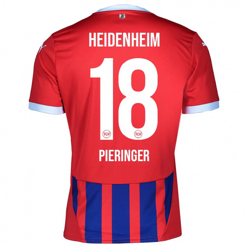 Danxen Kvinder Marvin Pieringer #18 Rød Blå Hjemmebane Spillertrøjer 2024/25 Trøje T-Shirt