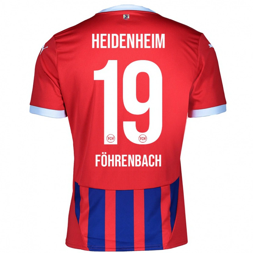Danxen Kvinder Jonas Föhrenbach #19 Rød Blå Hjemmebane Spillertrøjer 2024/25 Trøje T-Shirt