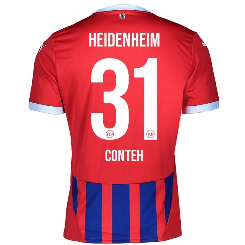 Danxen Kvinder Sirlord Conteh #31 Rød Blå Hjemmebane Spillertrøjer 2024/25 Trøje T-Shirt