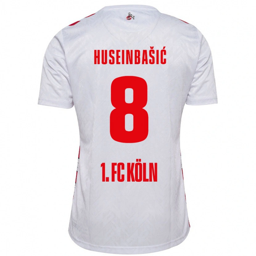 Danxen Kvinder Denis Huseinbasic #8 Hvid Rød Hjemmebane Spillertrøjer 2024/25 Trøje T-Shirt