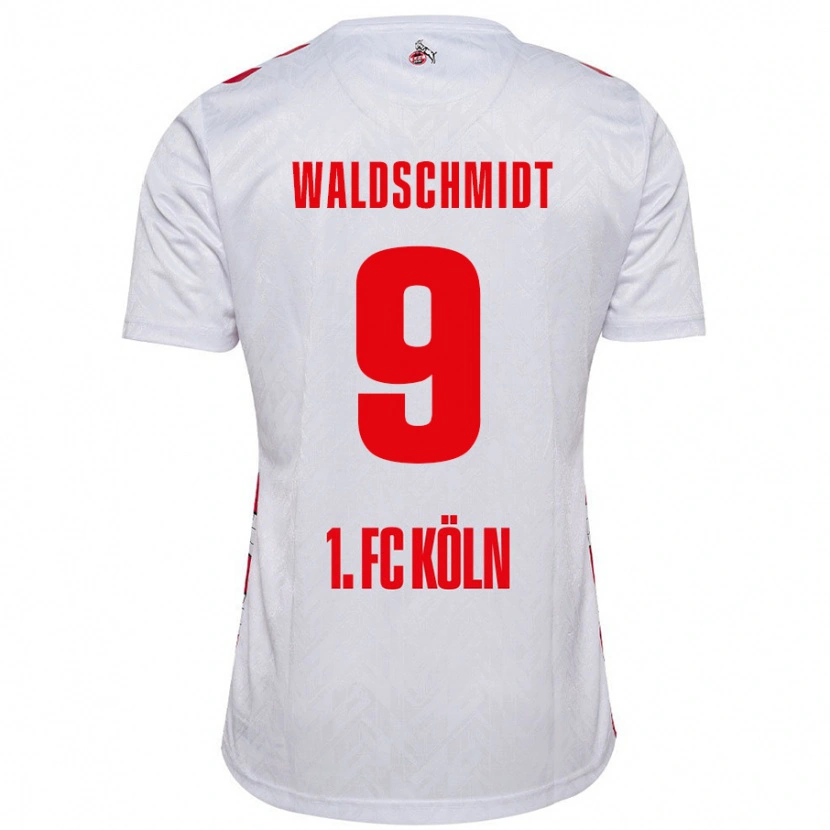 Danxen Kvinder Luca Waldschmidt #9 Hvid Rød Hjemmebane Spillertrøjer 2024/25 Trøje T-Shirt