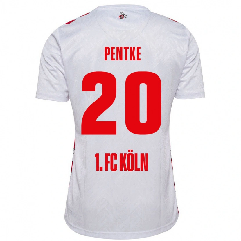 Danxen Kvinder Philipp Pentke #20 Hvid Rød Hjemmebane Spillertrøjer 2024/25 Trøje T-Shirt