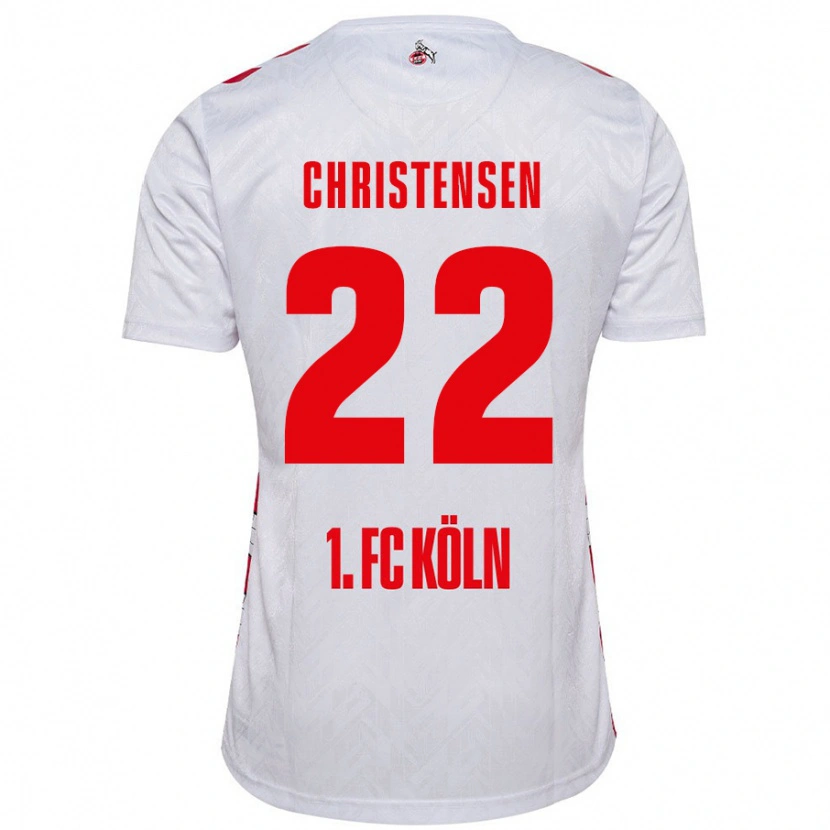 Danxen Kvinder Jacob Christensen #22 Hvid Rød Hjemmebane Spillertrøjer 2024/25 Trøje T-Shirt