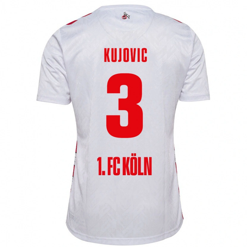 Danxen Kvinder Emin Kujovic #3 Hvid Rød Hjemmebane Spillertrøjer 2024/25 Trøje T-Shirt