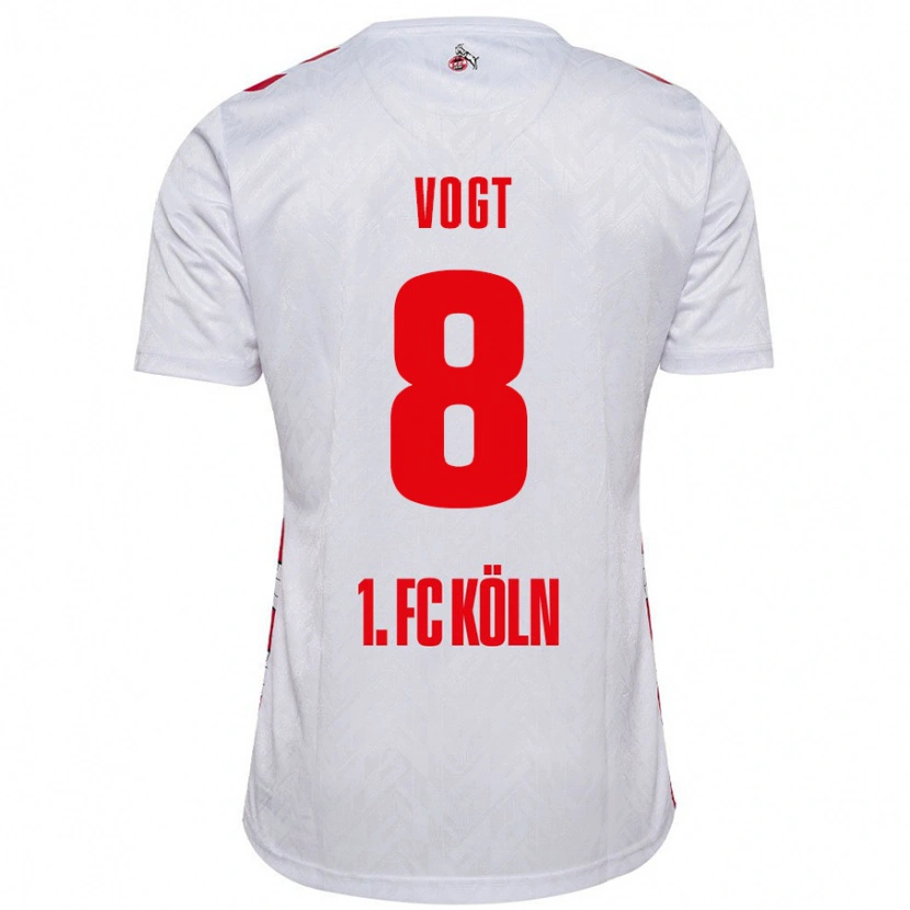 Danxen Kvinder Laura Vogt #8 Hvid Rød Hjemmebane Spillertrøjer 2024/25 Trøje T-Shirt