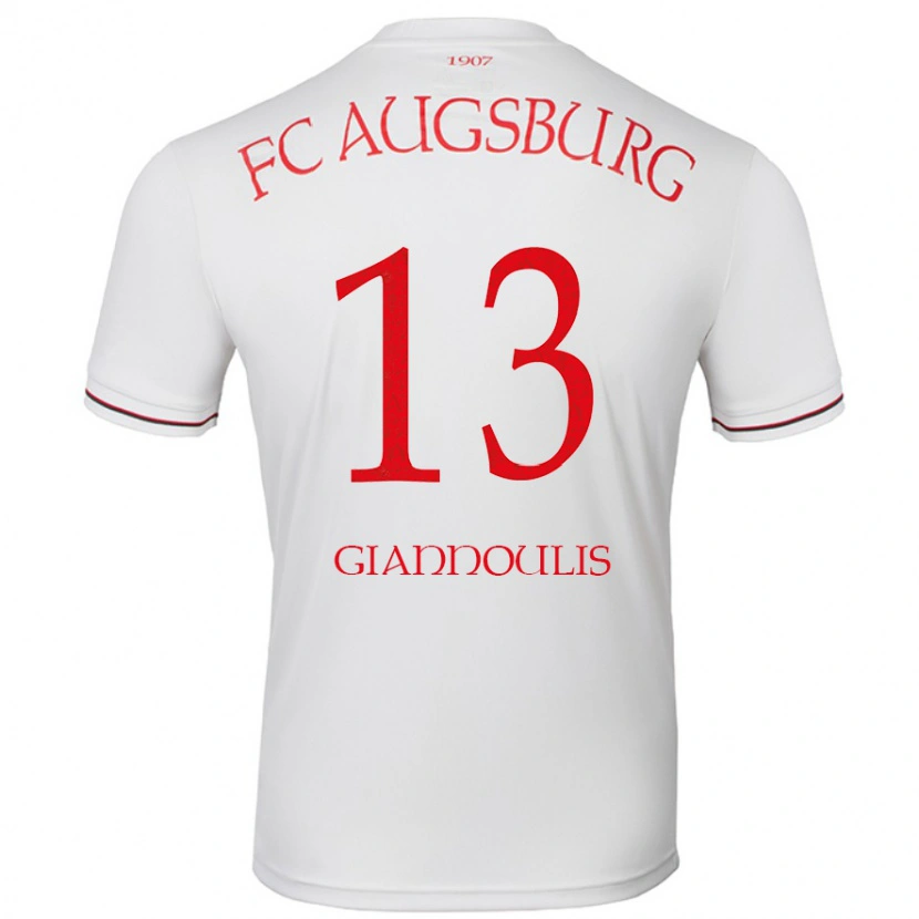Danxen Kvinder Dimitrios Giannoulis #13 Hvid Hjemmebane Spillertrøjer 2024/25 Trøje T-Shirt