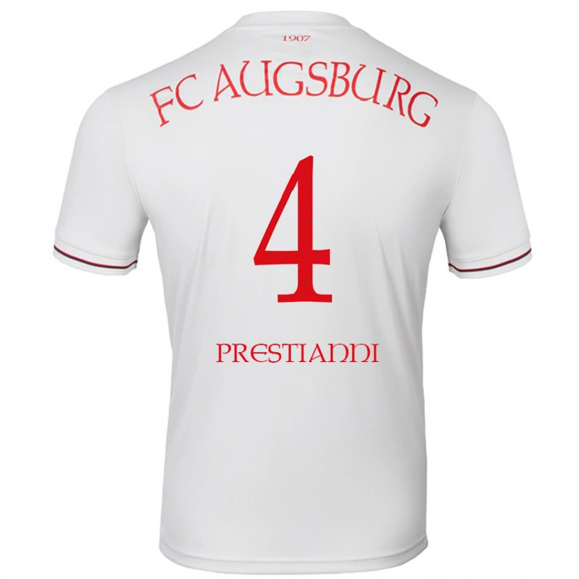 Danxen Kvinder Luis Prestianni #4 Hvid Hjemmebane Spillertrøjer 2024/25 Trøje T-Shirt